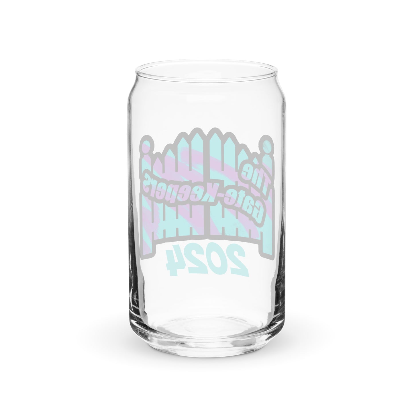 90's logo Gate-Keepers Can-shaped glass