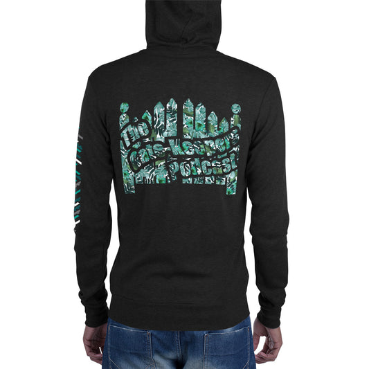 green floral Gate-Keepers Unisex zip hoodie